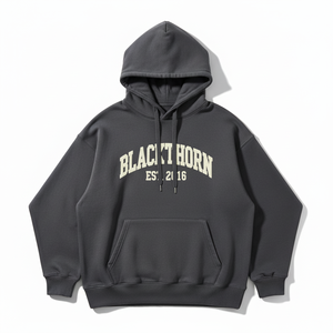 เสื้อฮู้ดผู้ชายสไตล์ลำลองสำหรับออกกำลังกาย ทรงโอเวอร์ไซส์ ผ้าฟลีซ ชายเสื้อโค้งมน พร้อมโลโก้สั่งทำพิเศษ เหมาะสำหรับใส่เดินเล่นในฤดูหนาว - Product Image 1