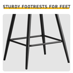 2pcs Brown PU Swivel Bar Stools with Open Backrest and Metal Legs - Product Image 4