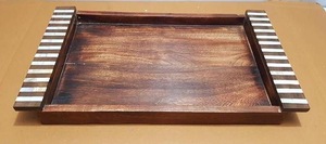High Quality Slat Resin Serving <b>Tray</b> With Metal Handle Home Hotel Restaurant Supplies Coffee Tea <b>Tray</b> <b>Table</b> Decor Homeware <b>Tray</b> - Product Image 3