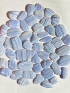 Gema Cabujón de Ágata Azul AAA – Calcedonia Natural Rayada Piedra Suelta para Anillo, Colgante, Joyería, Lote a Precio Mayorista - Product Image 2