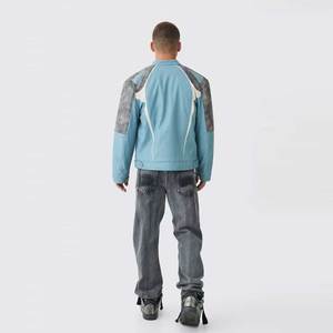 Veste en cuir pour homme de style luxueux, de bonne qualité, à bas prix, fermeture éclair, livraison directe, prix réduit, veste en cuir de motard pour homme - Product Image 2