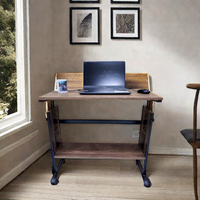 Bureau d'ordinateur portable en métal de luxe à hauteur réglable SCE, table multifonction pour lit, pour la maison, l'école, le bureau et le salon, noir
