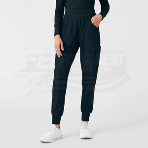 Women Medical <b>Scrubs</b> Jumpsuit Short Sleeve Zip Front Hospital <b>Uniform</b> With Pockets For Medical Staff - Product Image 3