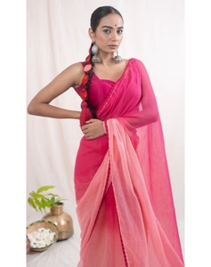 Sari Rosa Malika Kota para Mujer KV Sin Blusa - Product Image 1