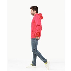Sudadera con Capucha Roja para Hombre, Corte Regular, Tejido de Punto, Color Sólido, Estilo Casual para Otoño, con Bolsillos - Product Image 1