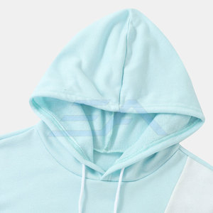 Sudadera con Capucha Azul Claro para Hombre, Manga Raglán Azul Marino, Logotipo Frontal con Estampado por Transferencia Térmica, Ropa Casual de Invierno, Corte Regular, Color Sólido, Secado Rápido - Product Image 4