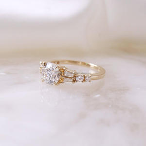 IGI/GIA Lab Grown Cut Diamond Vintage 14K Anillo de boda/compromiso amarillo Unisex Oro blanco fino para fiesta de aniversario-Worthy - Product Image 2