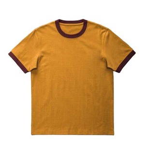 Men's Ringer Short Sleeve O-Neck T-Shirts 100% Cotton Custom Crew Neck Breathable Quick Dry <b>Pink</b> - Product Image 1