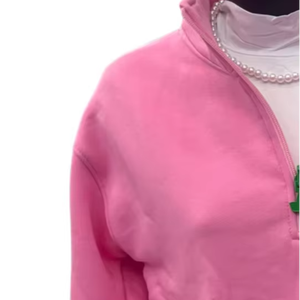 Sweat-shirt unisexe à col roulé et fermeture éclair sur le côté, en polaire polyester/coton, brodé de lettres grecques, collection hiver Premium Sorority Inc. - Product Image 4