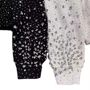 Sudadera con capucha de lujo personalizada con cremallera y pedrería completa para hombre y mujer, estilo Y2K, streetwear, oversize, gruesa, con cristales brillantes. - Product Image 4