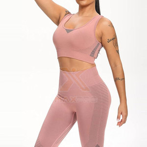 Ensemble de yoga pour femmes de haute qualité, marque privée, couleur et taille personnalisées, respirant, en spandex/polyester, prix bas - Product Image 2