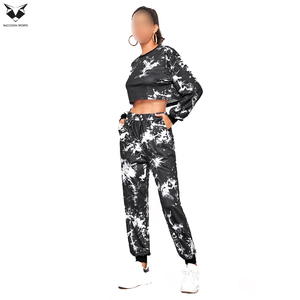 Women Crop Top And Sweatpants <b>Set</b> Comfortable Two Piece Jogger Tracksuit For Gym Workout, Yoga, And Lounge - Product Image 2