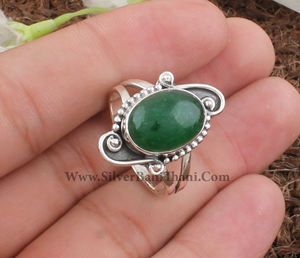 Anillo Clásico de Jade Verde Natural con Engaste de Bisel, Plata de Ley 925, Joyería de Piedras Preciosas Curativas para Mujer, Ideal para Bodas y Fiestas - Product Image 4