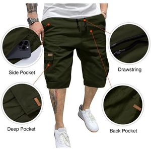 2025 pantalones cortos informales de sarga de algodón 100% para hombre, talla XS, cintura elástica, cierre con cordón, tejido de punto, logotipo en blanco - Product Image 3