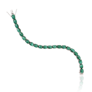 Bracelet tennis en argent sterling 925 avec pierre précieuse en malachite de forme ovale naturelle pour femmes, commande en gros disponible - Product Image 6