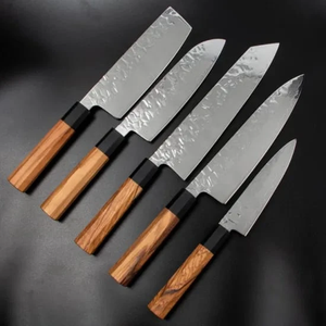 ชุดมีดเชฟเหล็กกล้าคาร์บอนสูงระดับมืออาชีพ LEGACY BLADES ด้ามไม้มะกอก แบบเต็มด้าม ชุดมีดครัว ขายส่ง - Product Image 4