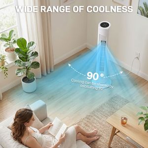 Ventilatore a Torre US Standard RTW AR 110V 45W 32 Pollici a Colonna, Corpo in Plastica Bianca, Motore in Rame, Controllo Touch e Telecomando, 3 Velocità AC - Product Image 5
