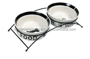 Bols en acier inoxydable pour chiens et chats avec grand support en métal noir Design attrayant pour la maison et le jardin Fournitures de nourriture pour animaux de compagnie - Product Image 2