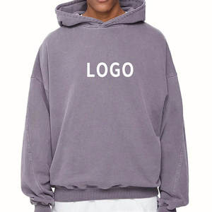 Sweat à capuche homme vierge personnalisable avec logo, 100% coton biologique, streetwear, en molleton bouclette, coupe oversize - Product Image 3