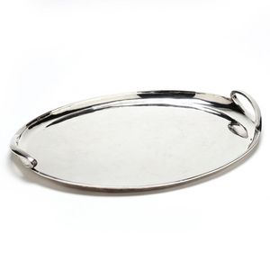Luxury <b>Round</b> Gold Serving <b>Tray</b> with Patterned Edge Design, Stylish Metal Platter for <b>Table</b> Decoration and Use - Product Image 2