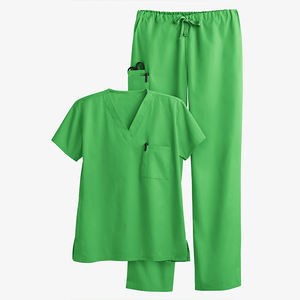 Nouvelle Arrivée 2026 – Blouse Médicale Unisexe Personnalisée à Manches Courtes avec Cordon de Serrage, Taille Élastique et Poches – Modèle Femme Robuste et Personnalisable - Product Image 1