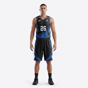 Uniforme de Baloncesto Personalizado, Camiseta de Baloncesto Negra y Azul, Cualquier Color, Camisetas de Baloncesto para Hombre y Mujer - Product Image 2