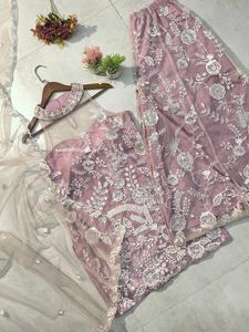 HULTER NECK <b>KURTA</b> and PLAZZO SET with BUTTERFLY DUPATTA SEQUENCE EMBROIDERY WORK <b>for</b> Party Occasions Trending Salwar Kameez - Product Image 6