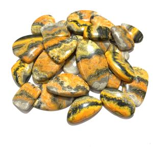 Pierre précieuse cabochon 100 % naturelle de haute qualité, motif abeille, pour la fabrication de bijoux, approuvée par un tiers, pierre naturelle de qualité supérieure - Product Image 1