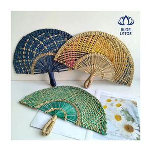 OFFRE LIMITÉE Éventail en jonc de mer 2026 de qualité supérieure, écologique et tressé, pour le rafraîchissement et la décoration de mariage, idéal comme cadeau - Product Image 1