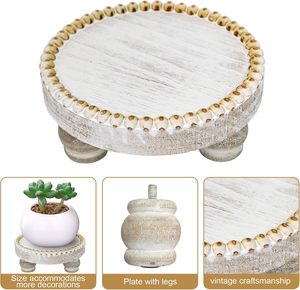 Pequeños Soportes de Madera para Decoración, Soportes Redondos de Madera para Exhibición, Platos y Bandejas para Velas, Bandejas para Velas Estilo Rústico, Decoración del Hogar, Pedestales - Product Image 2