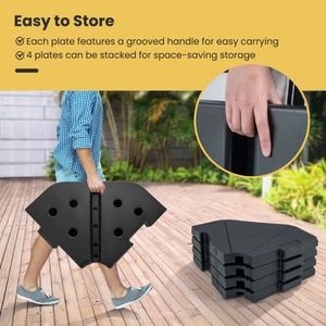 Base de sombrilla de jardín de 4 piezas para rellenar, para patio y piscina, sombrillas y bases rellenables para patio - Product Image 5