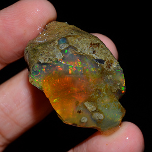 Lot de 3 pièces d'opale éthiopienne Welo Fire Oily naturelle à 100 %, qualité AAA, pierre brute, certifiée par un tiers, pour la fabrication de bijoux - Product Image 2