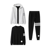 Ensemble de survêtement en coton épais personnalisé pour homme, style streetwear décontracté à capuche, vente en gros