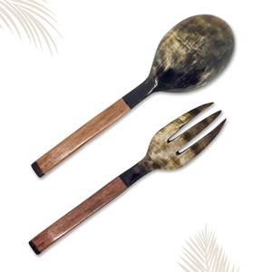 Cuillères en corne faites à la main, hautement polies et personnalisées, ensemble de 3 pièces, vaisselle écologique, cuillères à dessert pour glace - Product Image 6