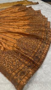 Lehenga Choli Tradicional Étnico Indio de Diseñador, con Lentejuelas y Trabajo Dori, Largo hasta el Suelo, Materiales Reciclados para Traje de Boda para Mujer - Product Image 5