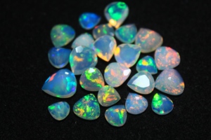 Opales naturelles en vrac, taille poire, polies, multicolores, effet opalescent, 6x8mm, pour la fabrication de bijoux - Product Image 2