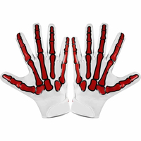 Guantes de Fútbol Americano Skeleton Pro, Agarre Super Adherente, Antideslizantes, Cómodos, Correa de Muñeca Ajustable, Guantes Skelton para Hombre