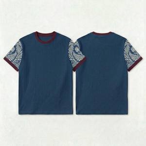 T-shirt uni pour homme à manches courtes en coton durable, couleur unie, décontracté, basique, tendance - Product Image 1