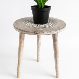 Table d'appoint hexagonale en bambou stratifié, vente en gros |   Finition en cire naturelle - Product Image 6