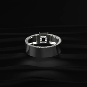 Anillo de hombre con solitario princesa cultivado en laboratorio, diamante oculto certificado IGI, de color D a F, 2.50 ct en el centro, 0.30 ct en los laterales, 2.80 ct en total, corte radiante. - Product Image 3