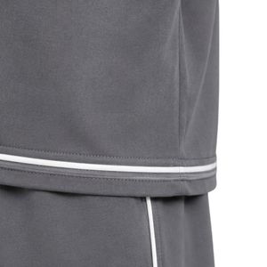 เสื้อยืดโอเวอร์ไซส์สีเทาชาร์โคลสำหรับผู้ชายและกางเกงขาสั้น ชุดเซ็ตแต่งขอบสีขาว ปักโลโก้ได้ คอกลม สไตล์ลำลอง สตรีทแวร์ ขายส่ง - Product Image 6