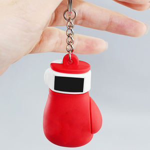 Porte-clés personnalisé de haute qualité en forme de mini-gant de boxe, porte-clés sportifs en métal 3D avec impression UV, porte-clés en caoutchouc emballés - Product Image 3