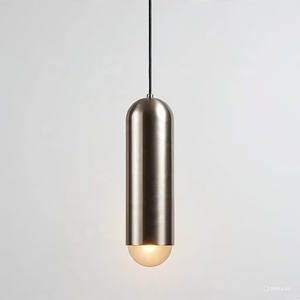 Lampe en métal pour la maison et le bureau, moderne, brillante, polie, en fer, faite à la main, luminaire suspendu en métal, lampe suspendue au plafond - Product Image 1