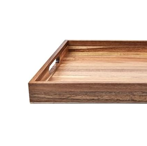 Gran descuento, diseño tallado a mano, bandeja de madera decorativa para servir con asas laterales, estilo de acabado natural, bandeja para servir alimentos - Product Image 6