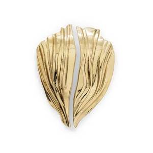 Modern Sophisticated Gold Finish Leaf <b>Curtain</b> Tieback Elegant Wall <b>Hook</b> Drapery Holdback Set for Luxury Interior Design Projects - Product Image 1