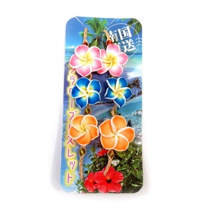 Set di braccialetti di fiori Plumeria 2 pz diretta sud per novità per feste - Product Image 1