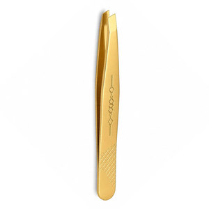 Pince à épiler de luxe plaquée or à pointe fine, outil de toilettage de précision durable - Product Image 1