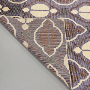 Alfombra con Patrón de Linterna en Tonos Malva, Gris, Marrón y Marfil, Alfombra Moderna de Diseño Geométrico, Antideslizante, Ecológica, Hecha a Mano con Lana Gruesa para Sala de Estar - Product Image 6