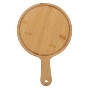 Tabla de Pizza Redonda de Bambú de la Mejor Calidad con Asa, Pala de Madera para Pizza, Tabla de Cortar para Cocina, Bandeja para Servir para Restaurante - Product Image 1