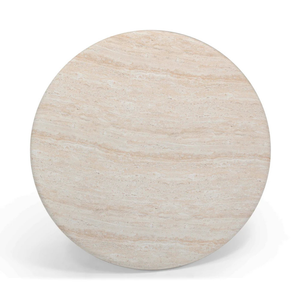 <b>Round</b> <b>Marble</b> Top <b>Coffee</b> <b>Table</b> with Wooden Base Modern Minimalist Design for Living Room - Product Image 4
